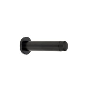 Door Stop, Skirting Concealed Fix - 85mm Length, Matt Black