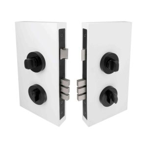 Round Double Turn Lock Kit - Includes Lock, Single Cylinder & Escutcheons, BLK