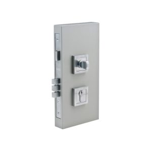 Square Double Turn Lock Kit - Includes Lock, Single Cylinder & Escutcheons 1184.BN