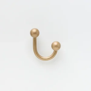 Sphere Hook Tumbled Brass