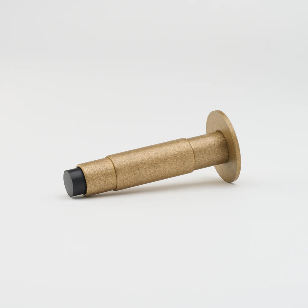 Lola Doorstop Tumbled Brass