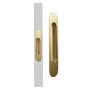 Mardeco Radius M Series Flush Pull set incl end pull - Satin Brass