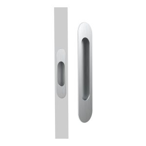 Mardeco Radius M Series Flush Pull set incl end pull - Brushed Satin Chrome