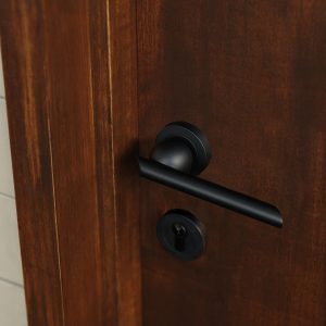 Futurismo Door Lever on Round Rose Sans Arc