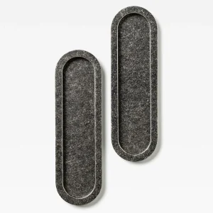 Oval Flush Pull Tumbled Nickel