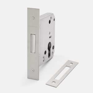 Manovella Euro Mortice Deadbolt - 60mm Backset Brushed Nickel