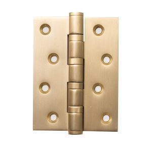 Momo Solid Brass Hinge 100mm X 76mm Brushed Satin Brass