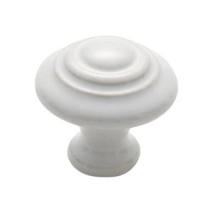 Cupboard Knob White Porcelain Domed