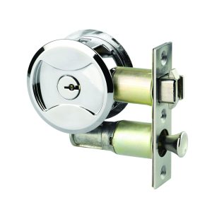 Lockwood Symmetry Round Cavity Sliding Door Entrance Set - Chrome Plated