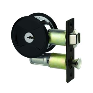 Lockwood Symmetry Round Cavity Sliding Door Entrance Set - Matt Black